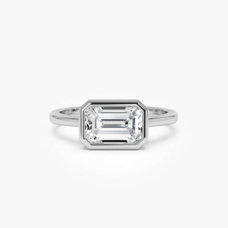 Emerald Pave Engagement Ring – 1 CT Lab Grown Diamond