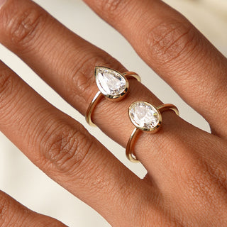 Emerald Pave Engagement Ring – 1 CT Lab Grown Diamond