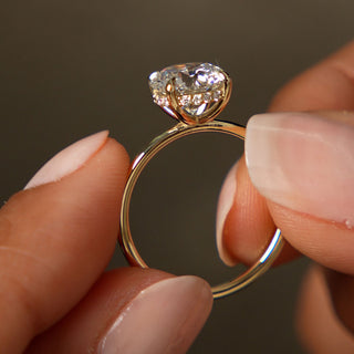Emerald Pave Engagement Ring – 1 CT Lab Grown Diamond
