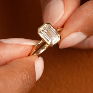 Emerald Pave Engagement Ring – 1 CT Lab Grown Diamond