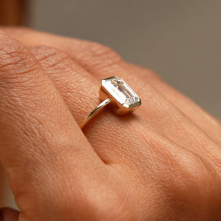 Emerald Pave Engagement Ring – 1 CT Lab Grown Diamond