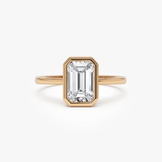 Emerald Pave Engagement Ring – 1 CT Lab Grown Diamond