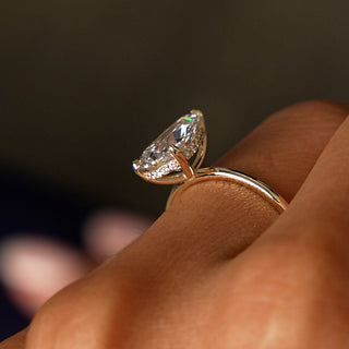 Emerald Pave Engagement Ring – 1 CT Lab Grown Diamond