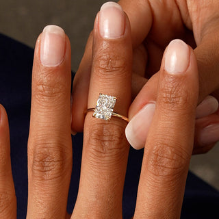 Emerald Pave Engagement Ring – 1 CT Lab Grown Diamond