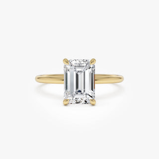 Emerald Pave Engagement Ring – 1 CT Lab Grown Diamond