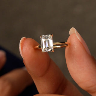 Emerald Pave Engagement Ring – 1 CT Lab Grown Diamond