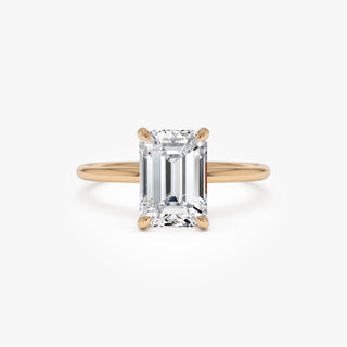 Emerald Pave Engagement Ring – 1 CT Lab Grown Diamond