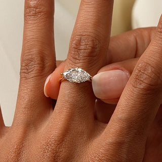 Emerald Pave Engagement Ring – 1 CT Lab Grown Diamond