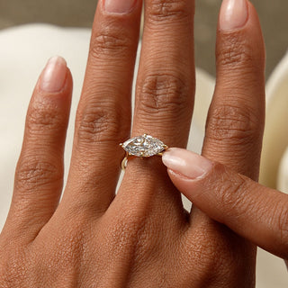 Emerald Pave Engagement Ring – 1 CT Lab Grown Diamond