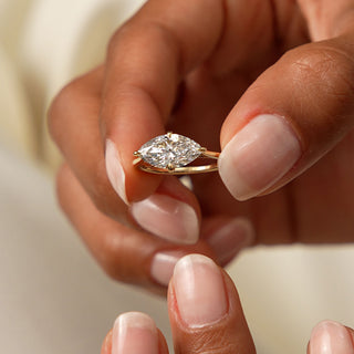 Emerald Pave Engagement Ring – 1 CT Lab Grown Diamond