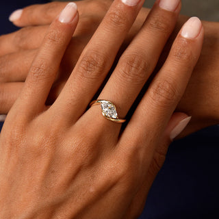 Emerald Pave Engagement Ring – 1 CT Lab Grown Diamond