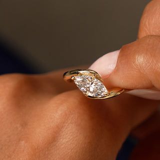 Emerald Pave Engagement Ring – 1 CT Lab Grown Diamond