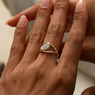 Emerald Pave Engagement Ring – 1 CT Lab Grown Diamond