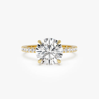Emerald Pave Engagement Ring – 1 CT Lab Grown Diamond