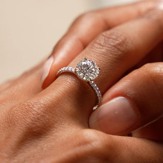 Emerald Pave Engagement Ring – 1 CT Lab Grown Diamond