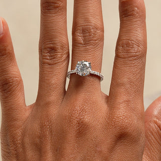 Emerald Pave Engagement Ring – 1 CT Lab Grown Diamond