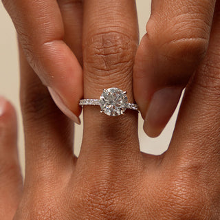 Emerald Pave Engagement Ring – 1 CT Lab Grown Diamond