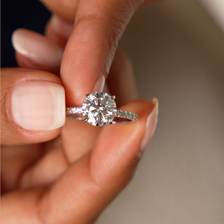 Emerald Pave Engagement Ring – 1 CT Lab Grown Diamond