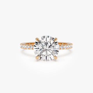 Emerald Pave Engagement Ring – 1 CT Lab Grown Diamond