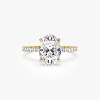 Emerald Pave Engagement Ring – 1 CT Lab Grown Diamond