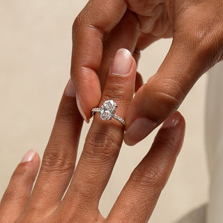 Emerald Pave Engagement Ring – 1 CT Lab Grown Diamond