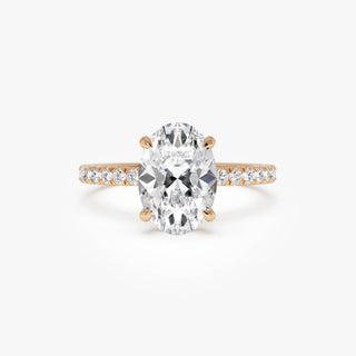 Emerald Pave Engagement Ring – 1 CT Lab Grown Diamond