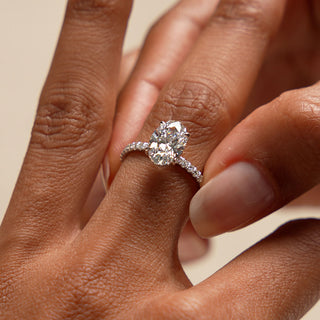Emerald Pave Engagement Ring – 1 CT Lab Grown Diamond