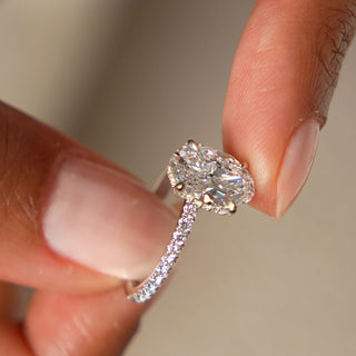 Emerald Pave Engagement Ring – 1 CT Lab Grown Diamond