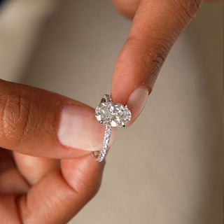 Emerald Pave Engagement Ring – 1 CT Lab Grown Diamond