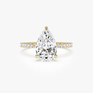 Emerald Pave Engagement Ring – 1 CT Lab Grown Diamond