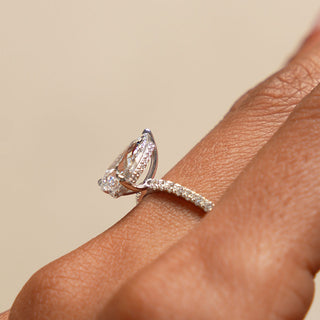 Emerald Pave Engagement Ring – 1 CT Lab Grown Diamond