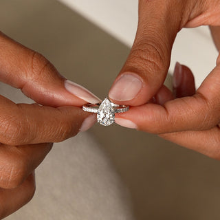 Emerald Pave Engagement Ring – 1 CT Lab Grown Diamond