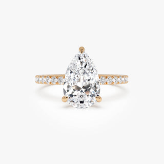 Emerald Pave Engagement Ring – 1 CT Lab Grown Diamond