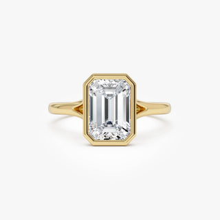 Emerald Pave Engagement Ring – 1 CT Lab Grown Diamond