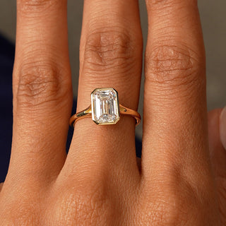 Emerald Pave Engagement Ring – 1 CT Lab Grown Diamond