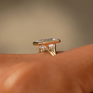 Emerald Pave Engagement Ring – 1 CT Lab Grown Diamond