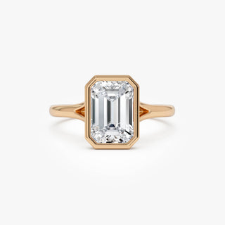 Emerald Pave Engagement Ring – 1 CT Lab Grown Diamond