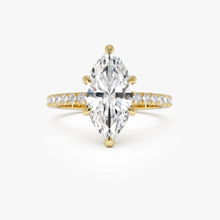 Emerald Pave Engagement Ring – 1 CT Lab Grown Diamond