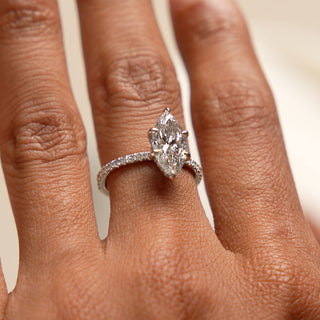 Emerald Pave Engagement Ring – 1 CT Lab Grown Diamond