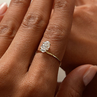 Emerald Pave Engagement Ring – 1 CT Lab Grown Diamond