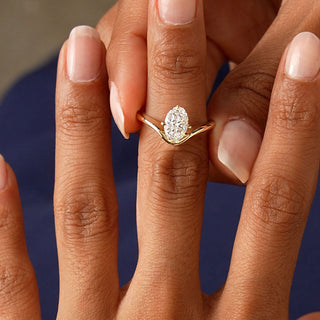 Emerald Pave Engagement Ring – 1 CT Lab Grown Diamond