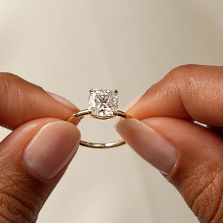 Emerald Pave Engagement Ring – 1 CT Lab Grown Diamond