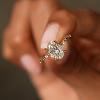 Emerald Pave Engagement Ring – 1 CT Lab Grown Diamond