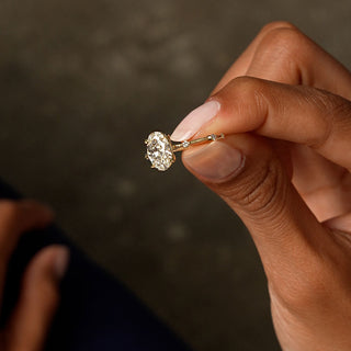 Emerald Pave Engagement Ring – 1 CT Lab Grown Diamond