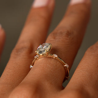 Emerald Pave Engagement Ring – 1 CT Lab Grown Diamond