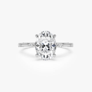 Emerald Pave Engagement Ring – 1 CT Lab Grown Diamond