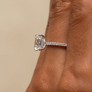 Emerald Pave Engagement Ring – 1 CT Lab Grown Diamond