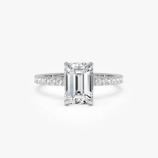 Emerald Pave Engagement Ring – 1 CT Lab Grown Diamond