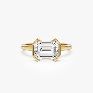 Emerald Pave Engagement Ring – 1 CT Lab Grown Diamond