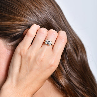 Emerald Pave Engagement Ring – 1 CT Lab Grown Diamond
